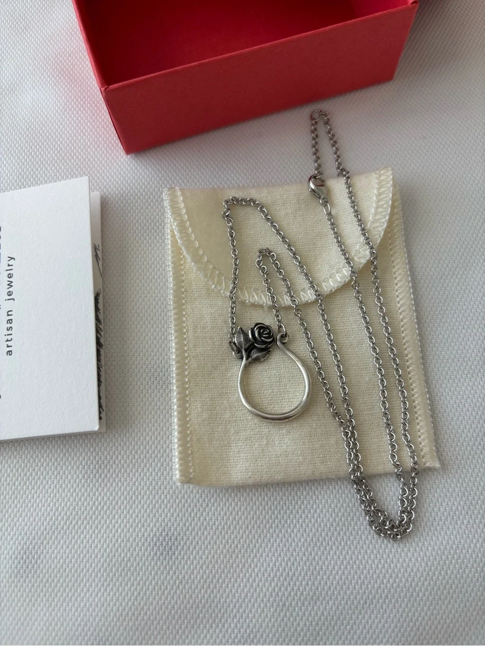 James Avery Rose Changeable Charm Holder Necklace: